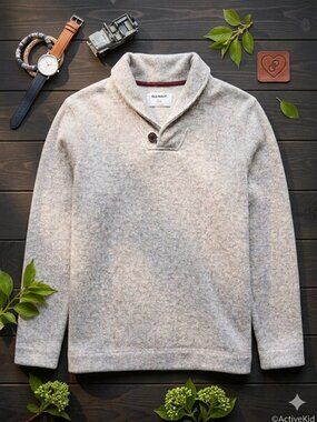 Old Navy Gray Heather Shawl Collar Pullover Boys Size 14-16